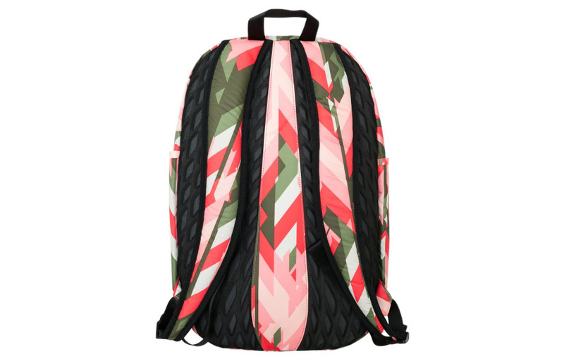 Nike Nike Splicing Colorblock Sports Outdoor Schoolbag Backpack Pink / Military Green / Red BA5242-808 outlook