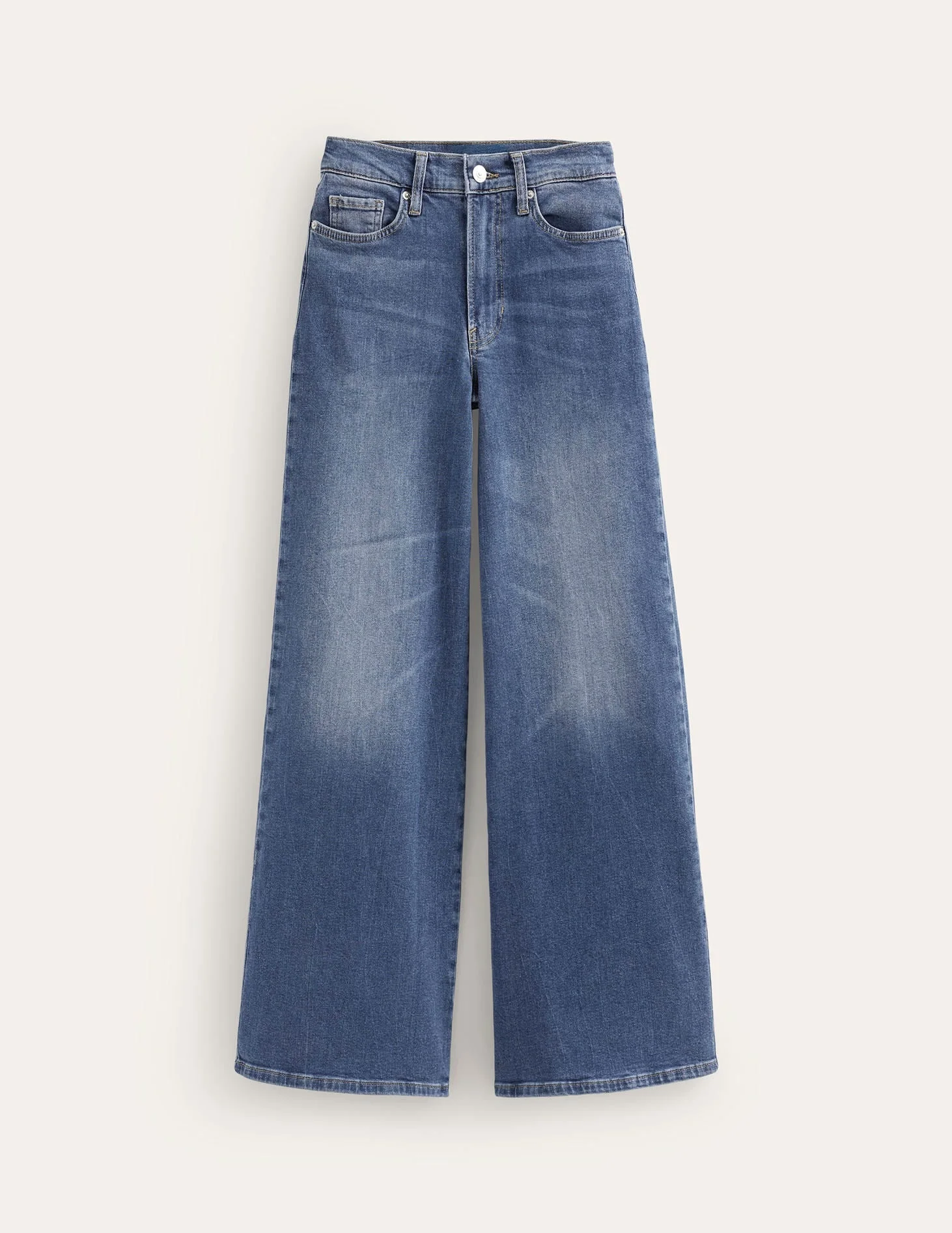 High Rise Wide Leg Jeans-Mid Vintage - 1