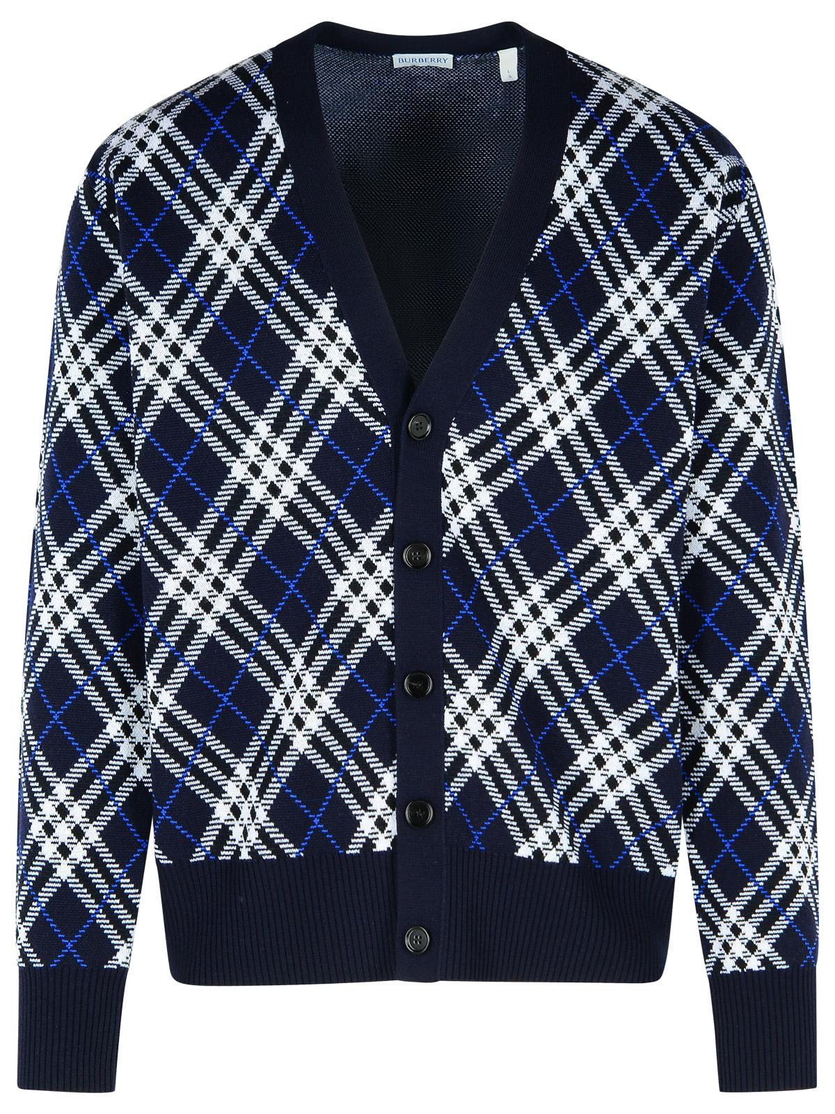 Burberry 'George' Blue Wool Cardigan Men - 1