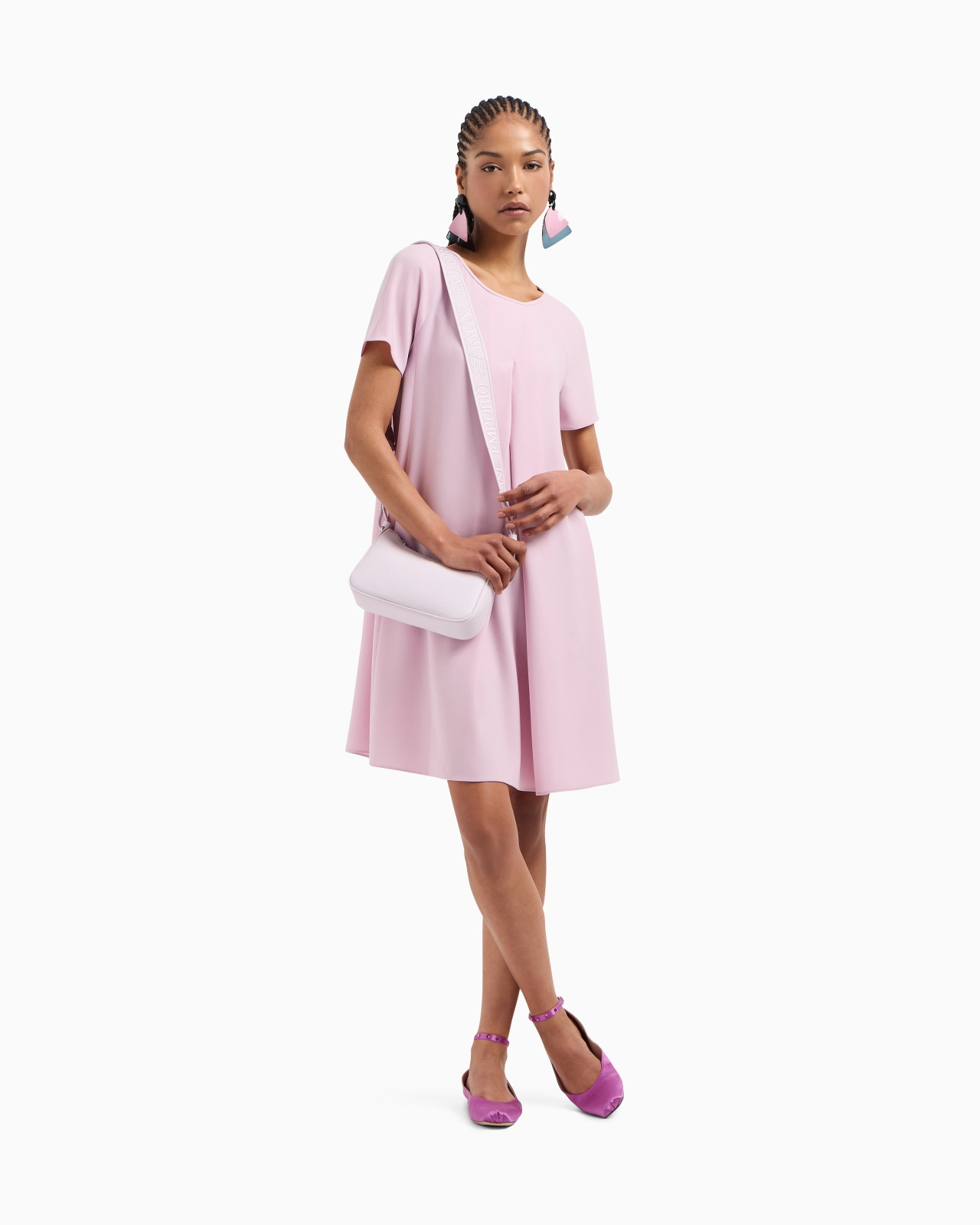 TECHNO CADY FLARED DRESS WITH OVERSIZED GODET PLEAT - 2