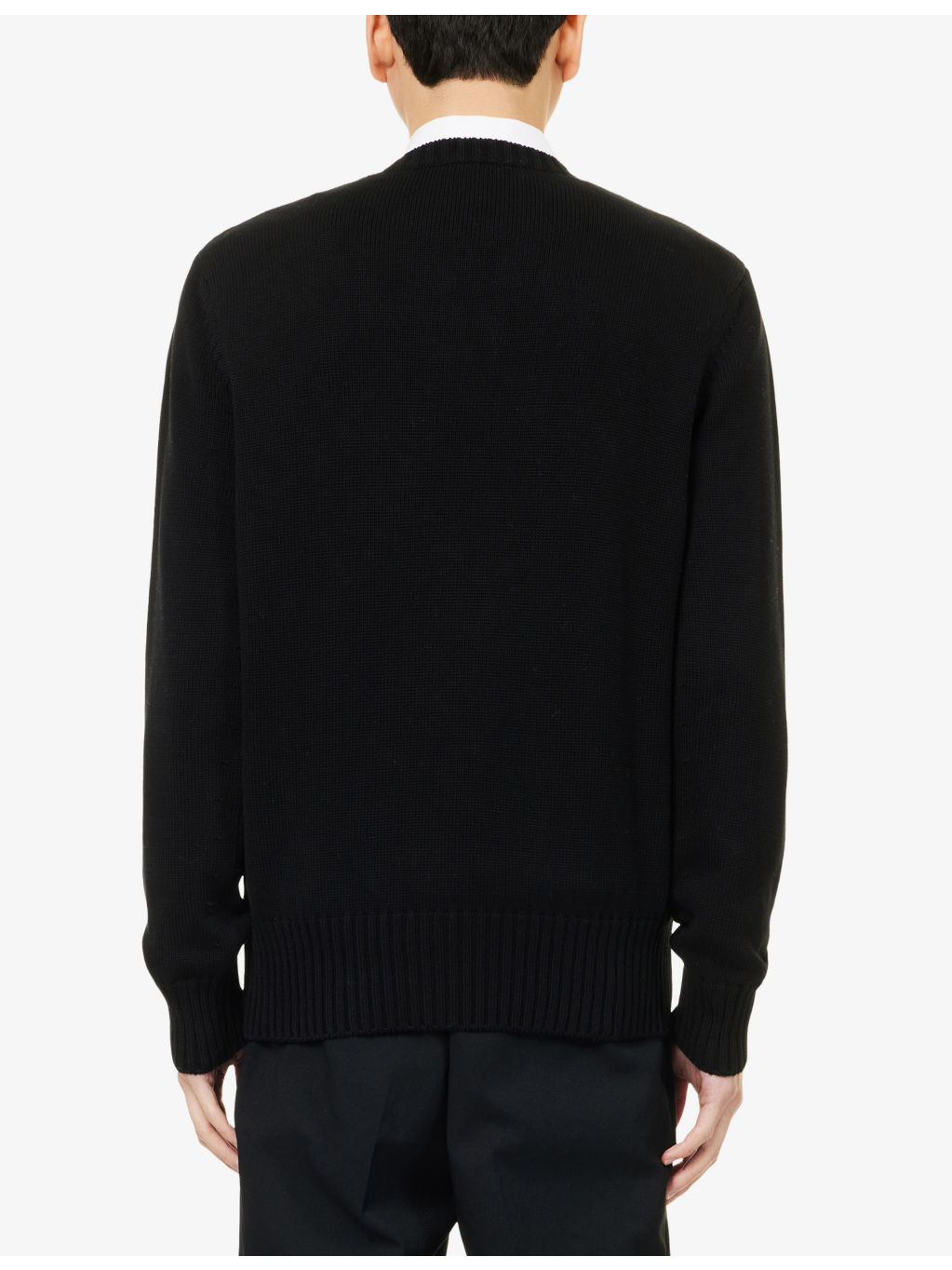 Logo-Embroidered Crewneck Knitted Cotton Jumper - 4