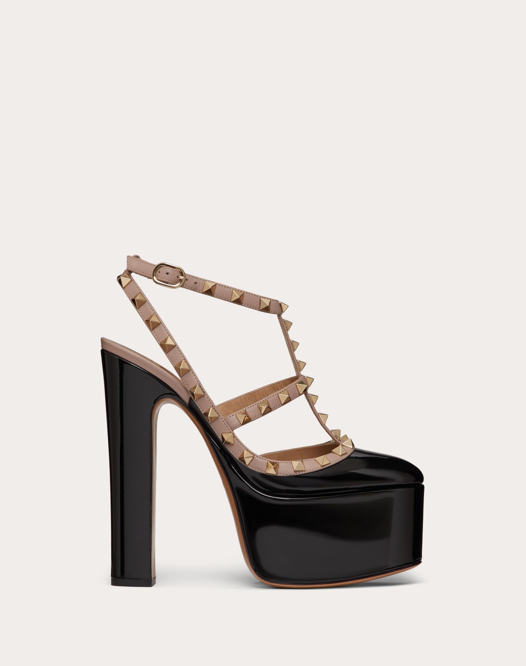 ROCKSTUD PLATFORM PUMP IN PATENT LEATHER 155 MM - 1