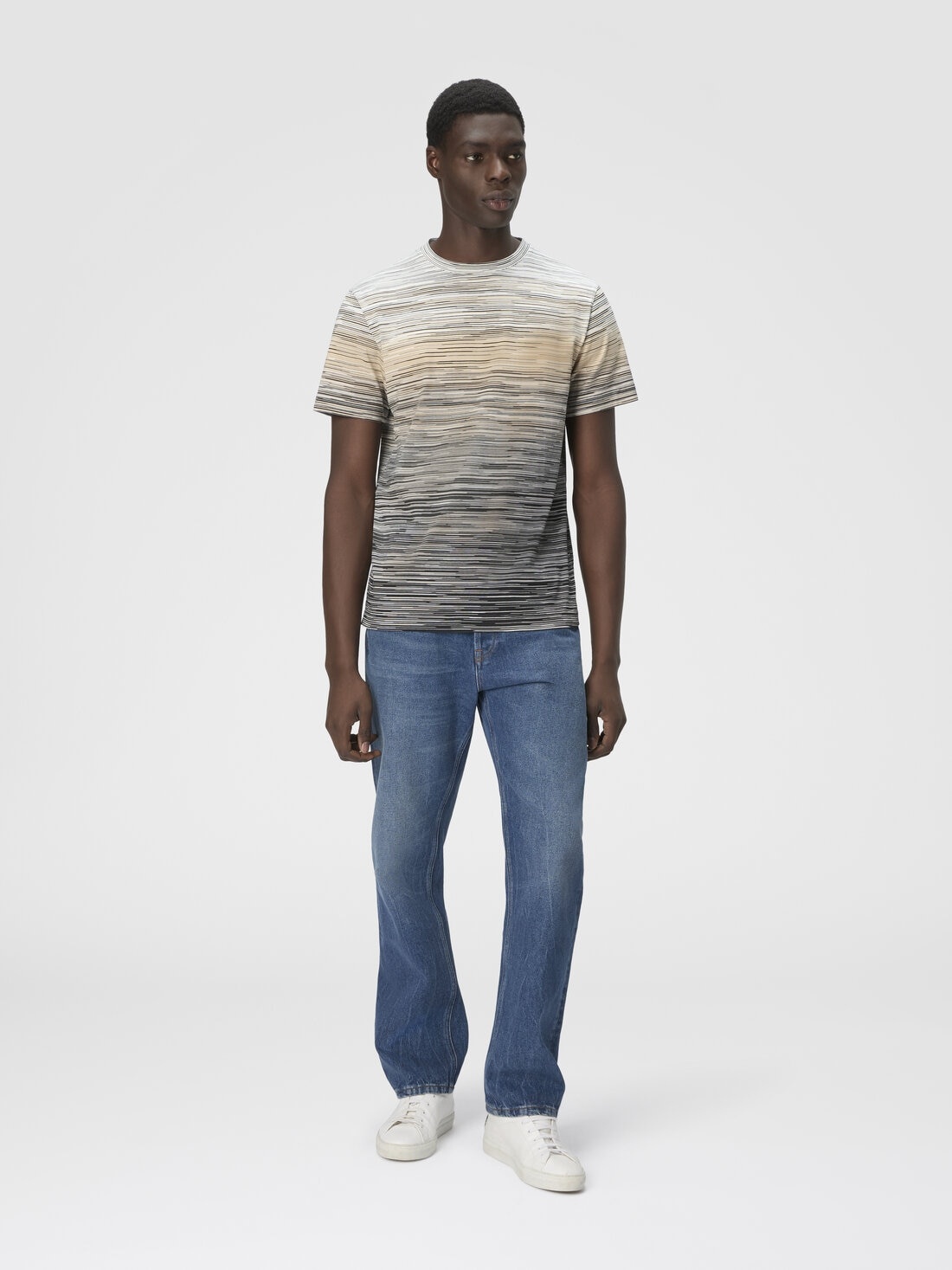 T-Shirt with Faded Flame Pattern - 2
