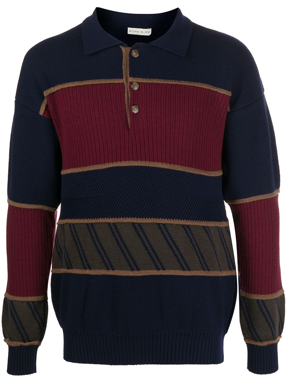 ribbed-knit paneled jumper - 1