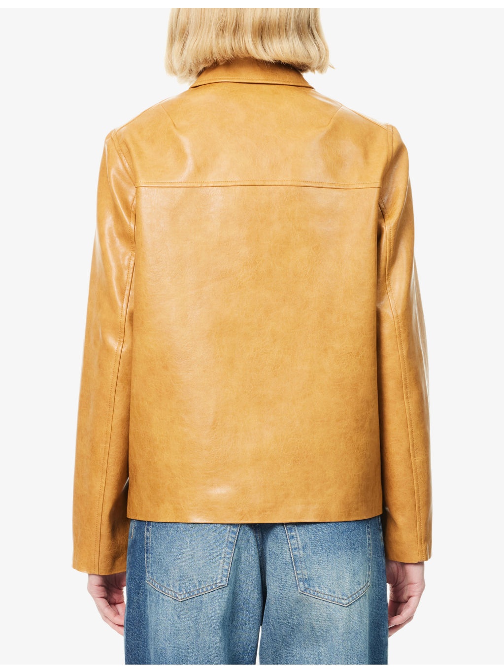 Jordie Collared Faux-Leather Jacket - 4