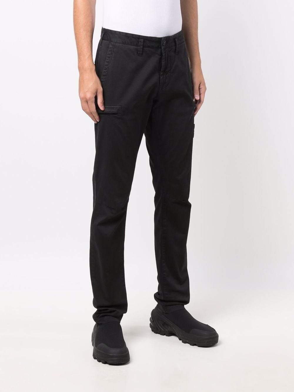 logo patch slim-fit trousers - 3