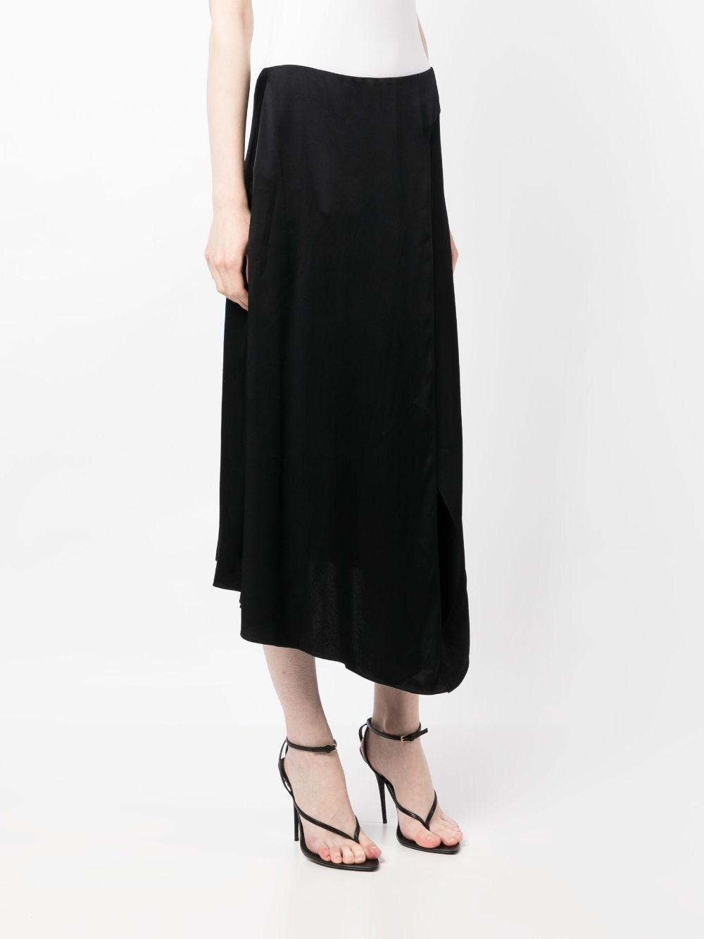 asymmetric high-waisted midi skirt - 3