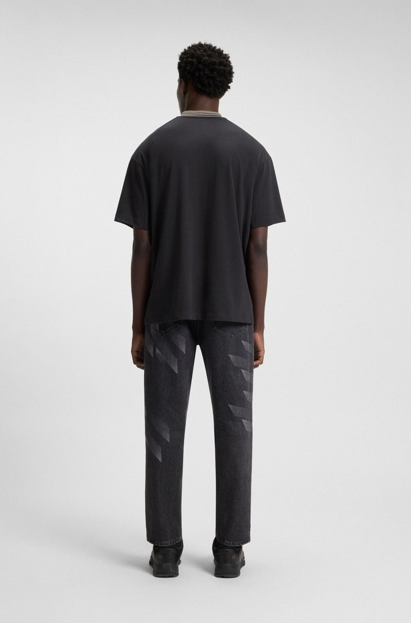 HUGO X RB COTTON T-SHIRT WITH TIPPING AND LOGOS 5