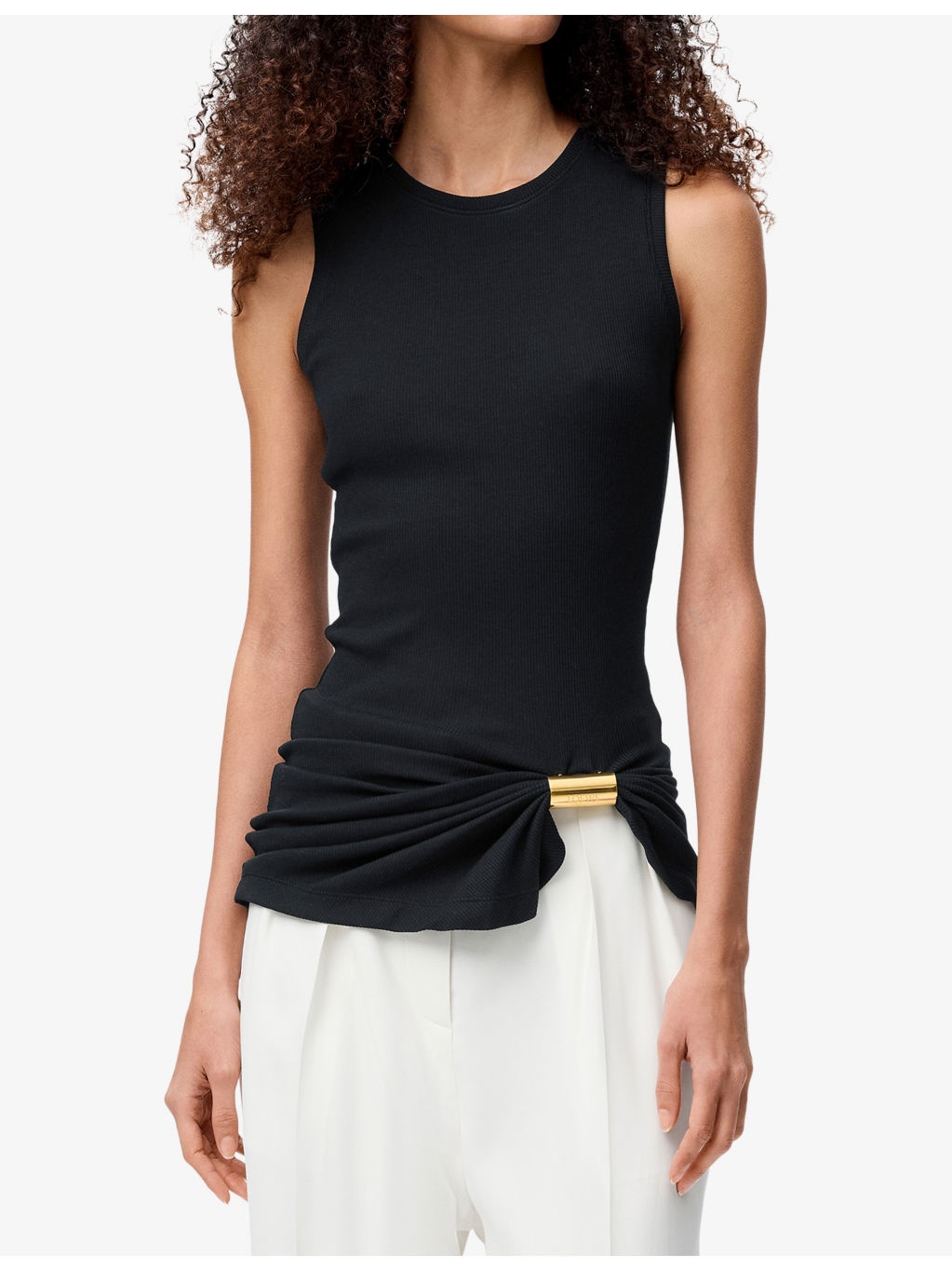 Ruched Stretch-Cotton Tank Top - 3