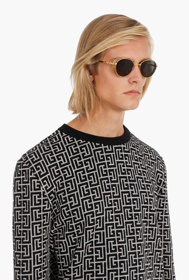 Black and gold-tone titanium Brigade-I sunglasses 5