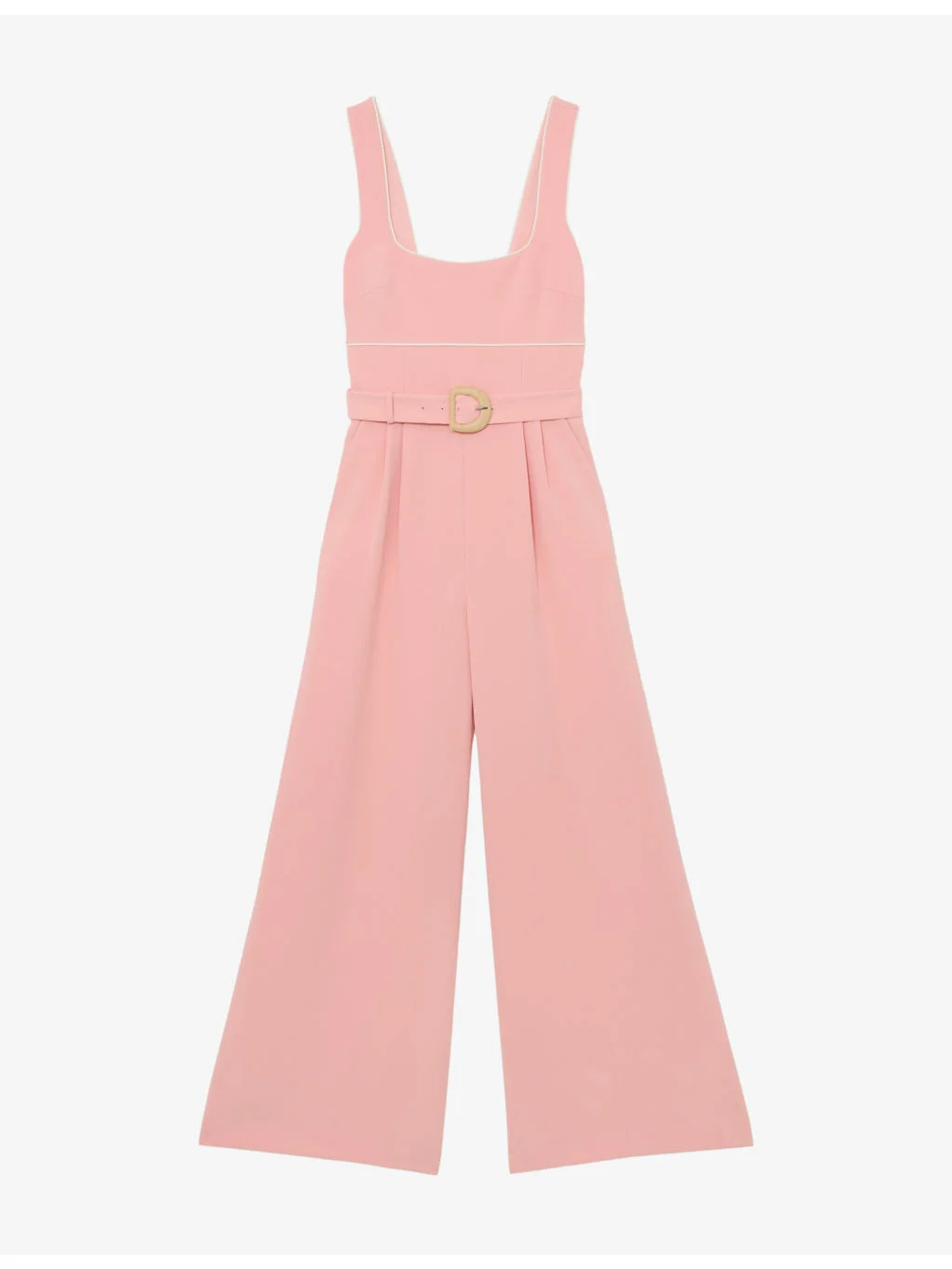 Dia Square-Neck Belted-Waist Woven Jumpsuit - 1