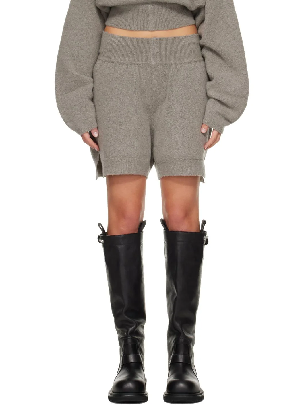 Gray Tower Cashmere Shorts - 1