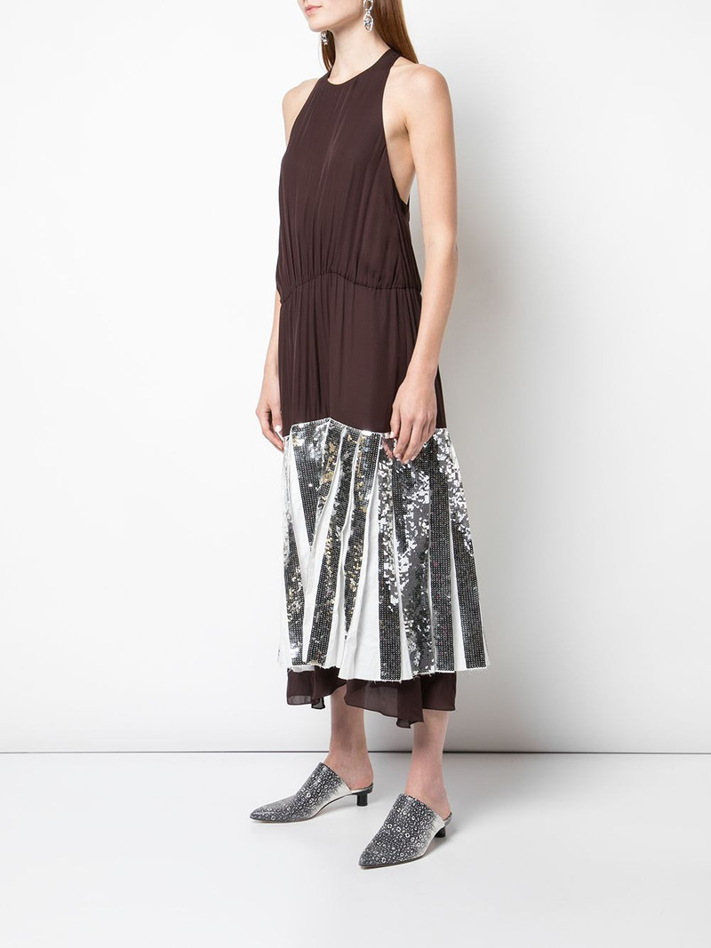 Claude sequin panel halterneck dress 3