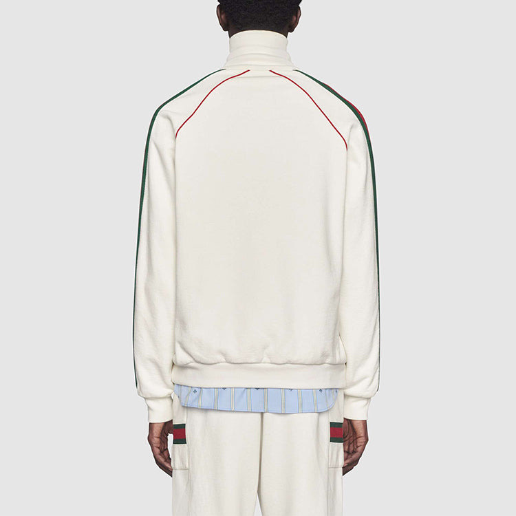 Gucci Ribbon Knitted Zip Sweatshirt For Men White 625405-XJCOE-9146 - 3