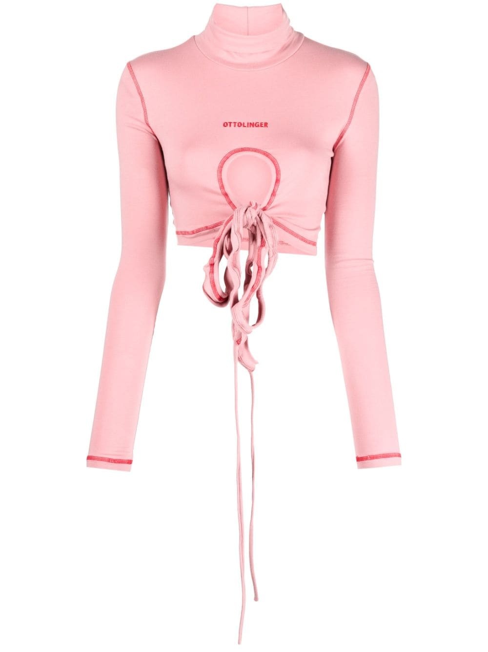 tie-fastening cropped top - 1