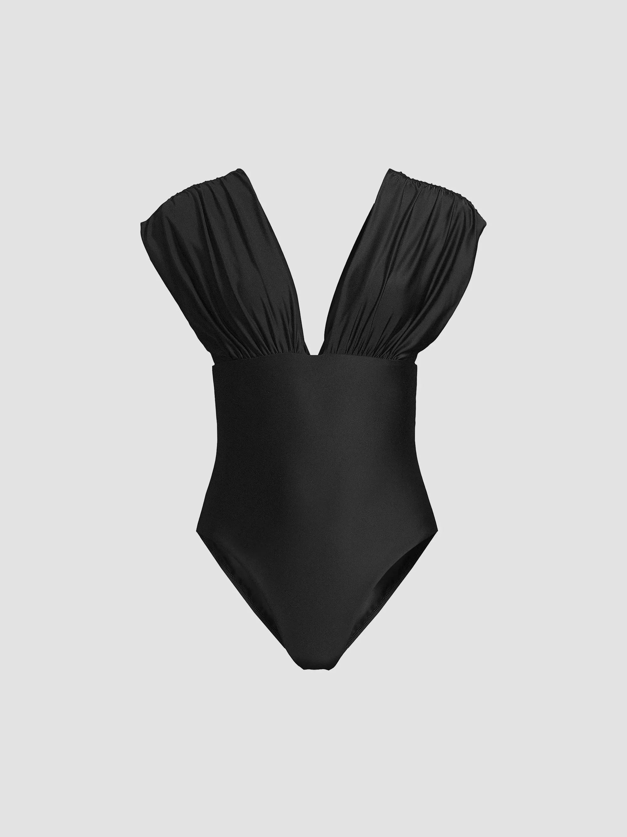 Women's Joy Ruched One-Piece Swimsuit - Black - 1
