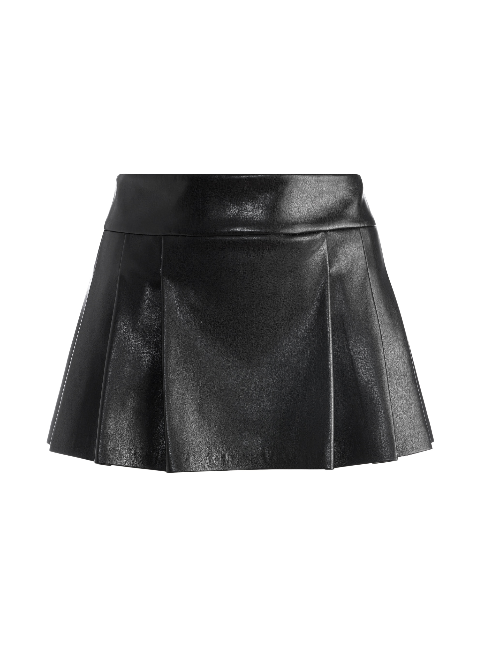 TEISHA VEGAN LEATHER MICRO MINI PLEATED SKIRT - 6