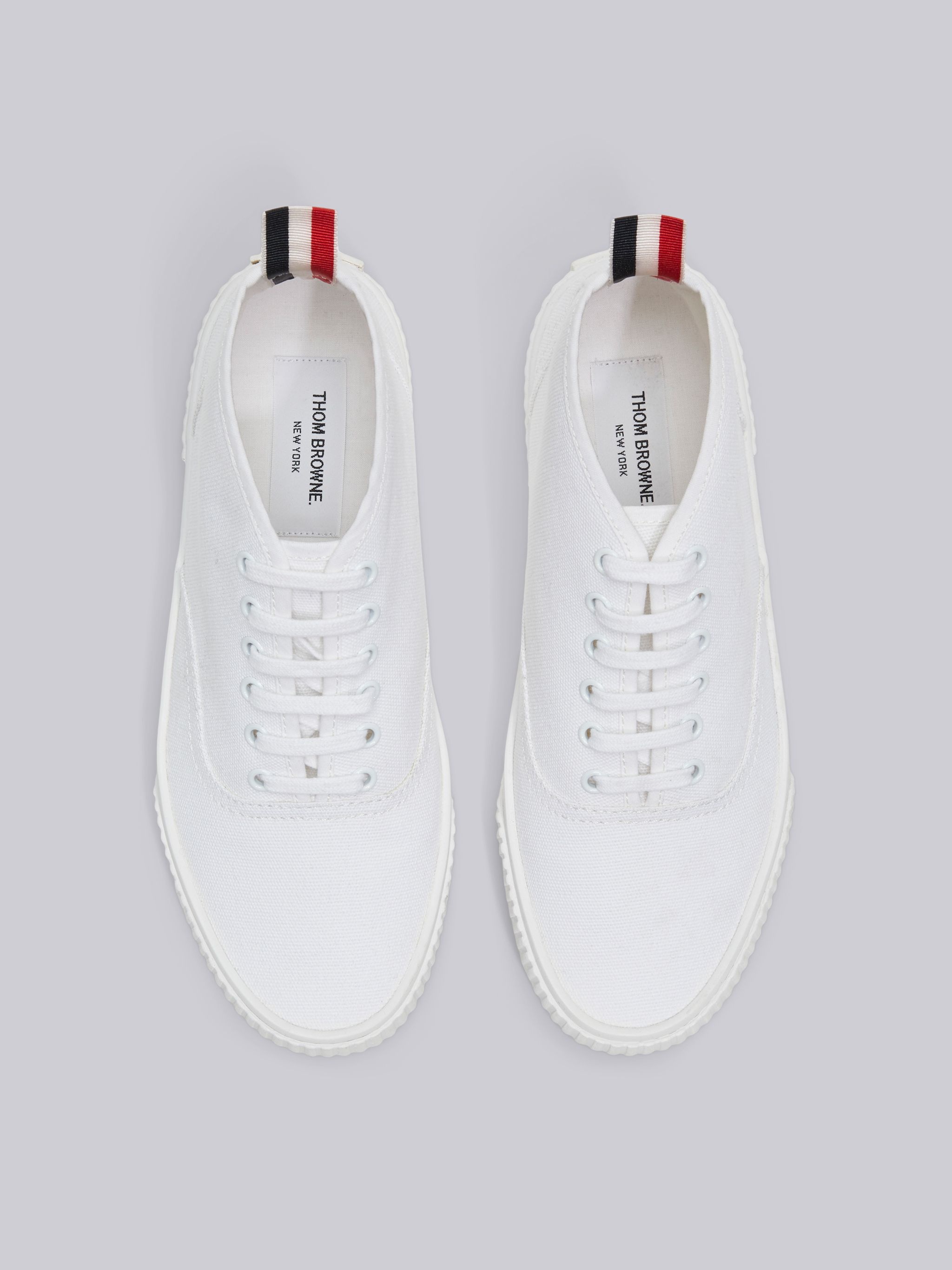 White Canvas Mid Top Heritage Trainer - 4