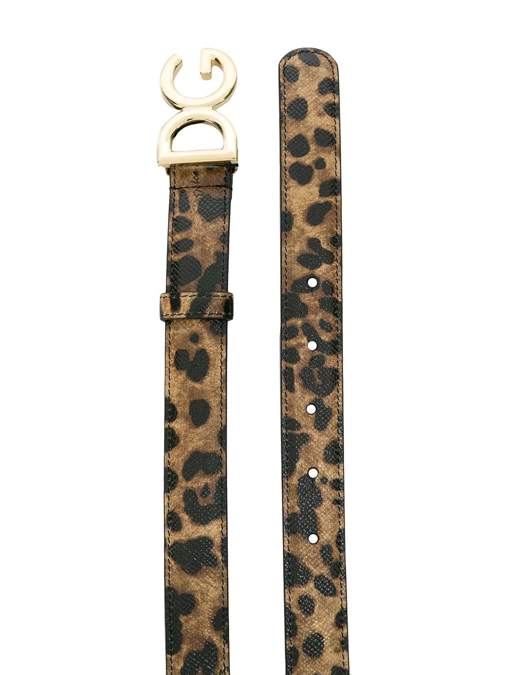 leopard-print logo buckle belt - 2