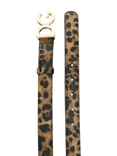 Dolce & Gabbana leopard-print logo buckle belt outlook