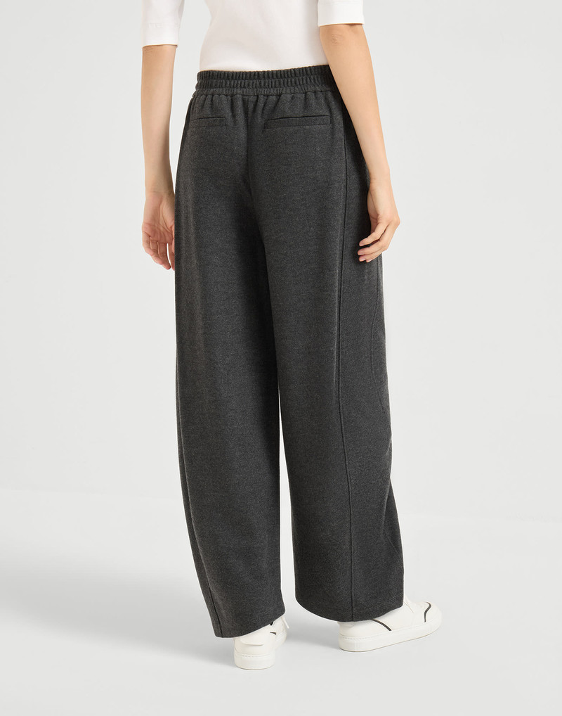 Brunello Cucinelli Double cashmere jersey track trousers outlook