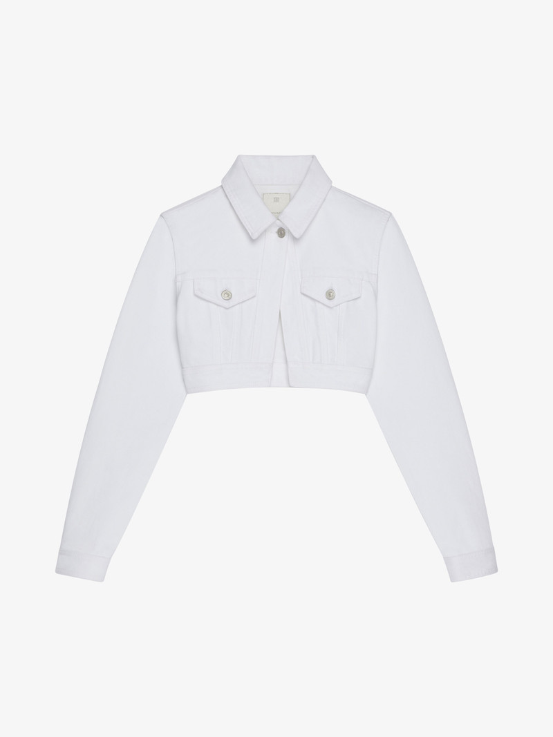 CROPPED JACKET IN DENIM WITH 4G DETAIL 1