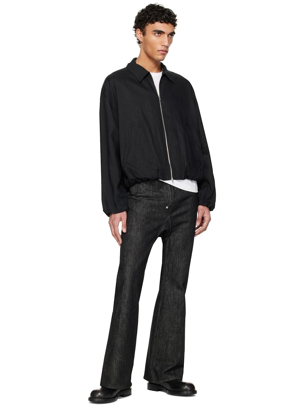 Black Linen Airy Jacket - 4