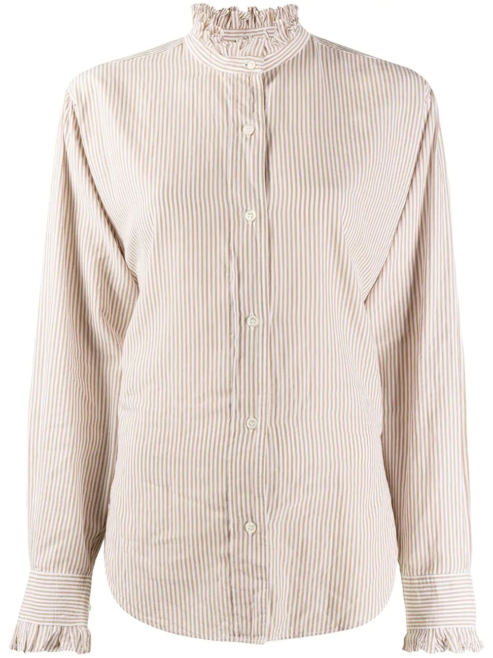 ruffle collar stripe shirt - 1