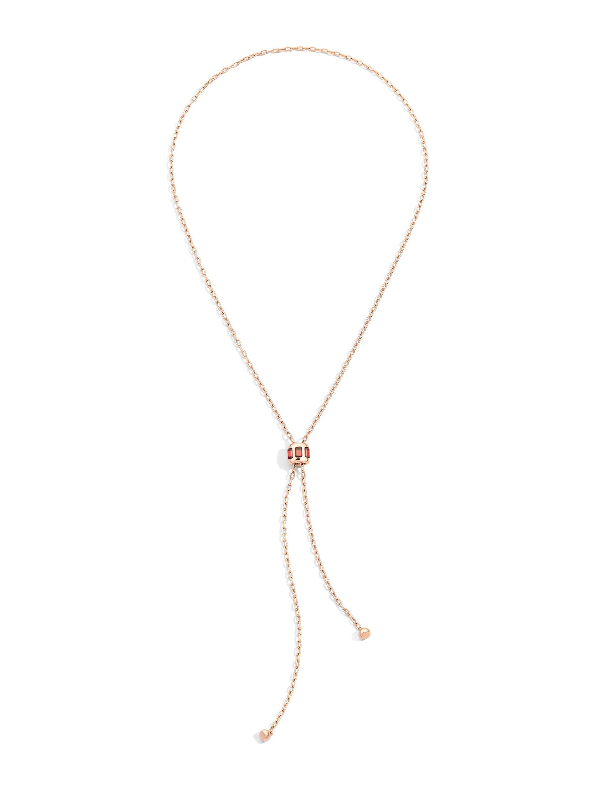 Women's Iconica 18K Rose Gold & Garnet Lariat Necklace - Rose Gold - 1