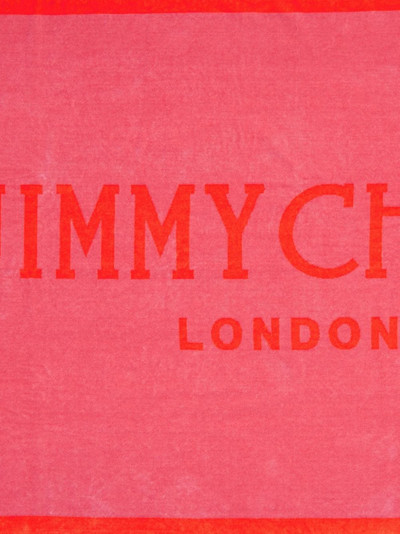 JIMMY CHOO logo-print cotton beach towel outlook