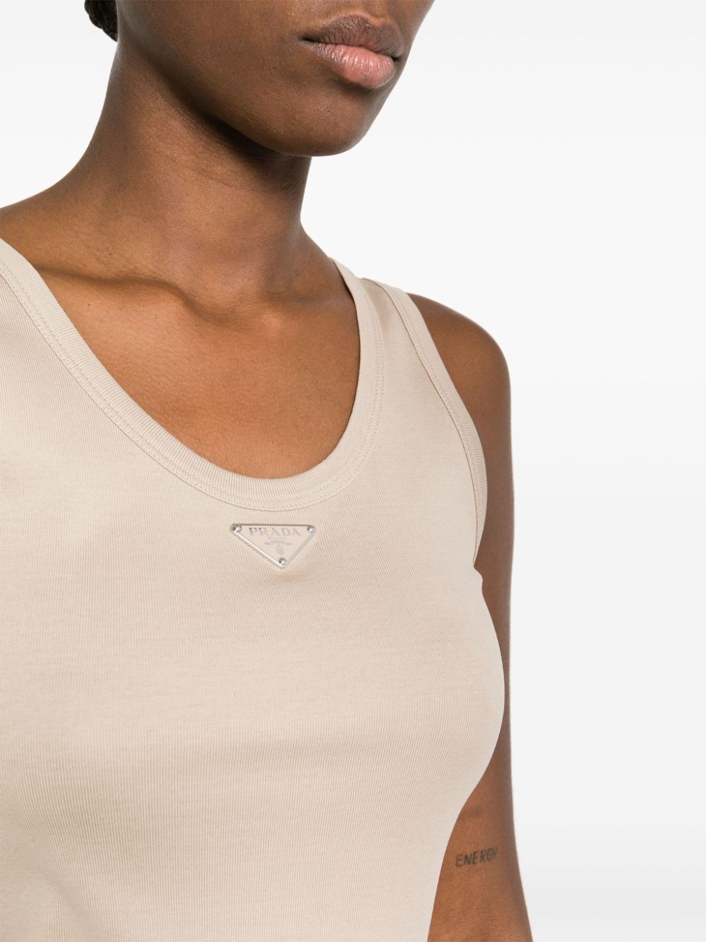 triangle-logo ribbed tank top - 5