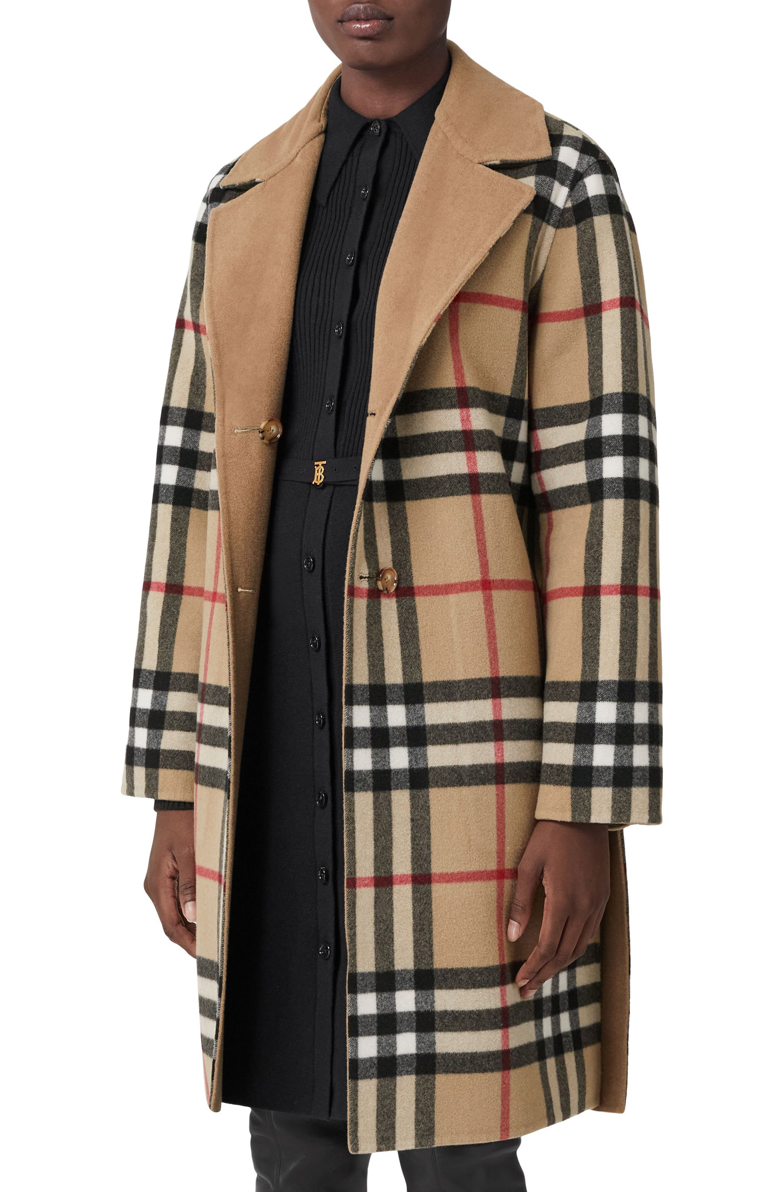 burberry Reversible Check Double Face Wool Coat in Archive Beige Chk at Nordstrom - 2