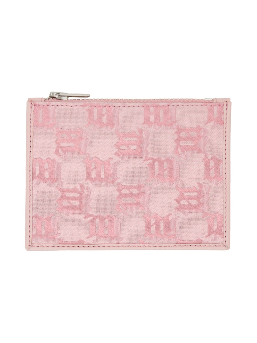 Pink Jacquard Monogram Card Holder - 1