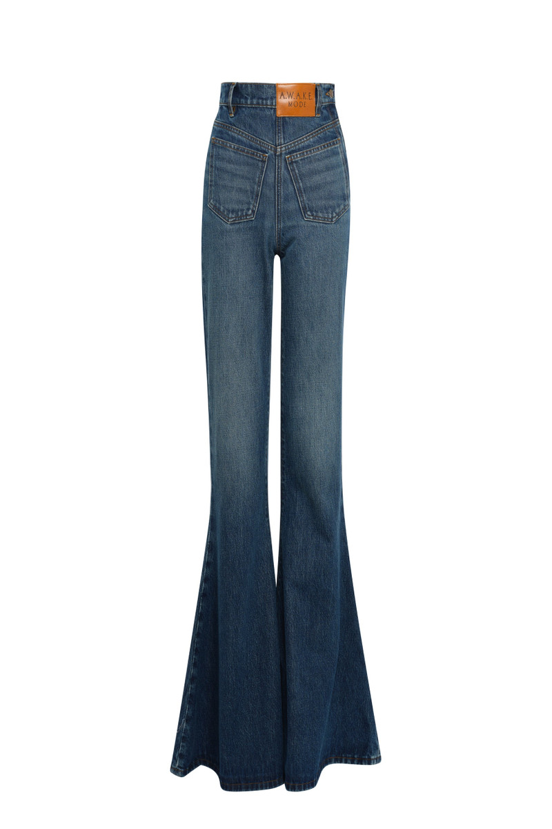 A.W.A.K.E. MODE FLARED MIRROR JEANS CLASSIC BLUE WASH outlook