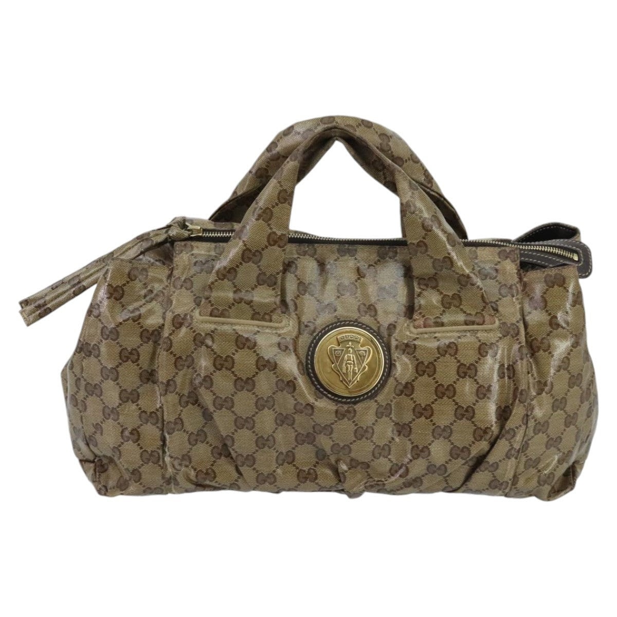 GUCCI GG Crystal Hand Bag Beige Gold - 13