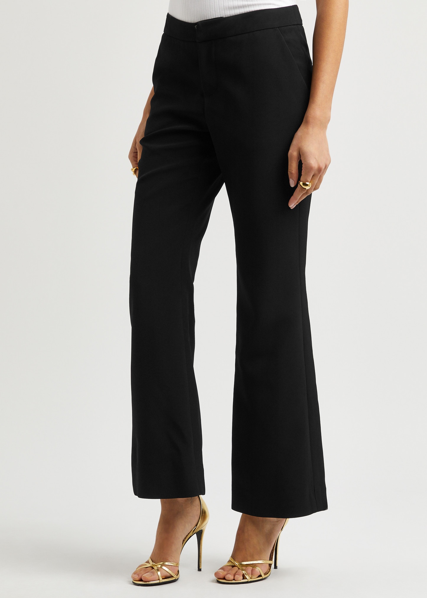 Flared crepe trousers - 2