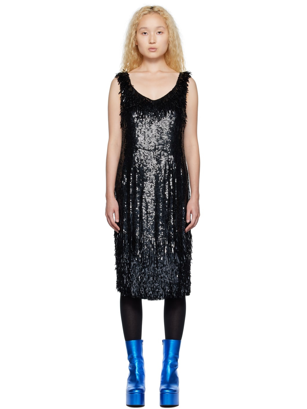 Black Damaras Midi Dress - 1