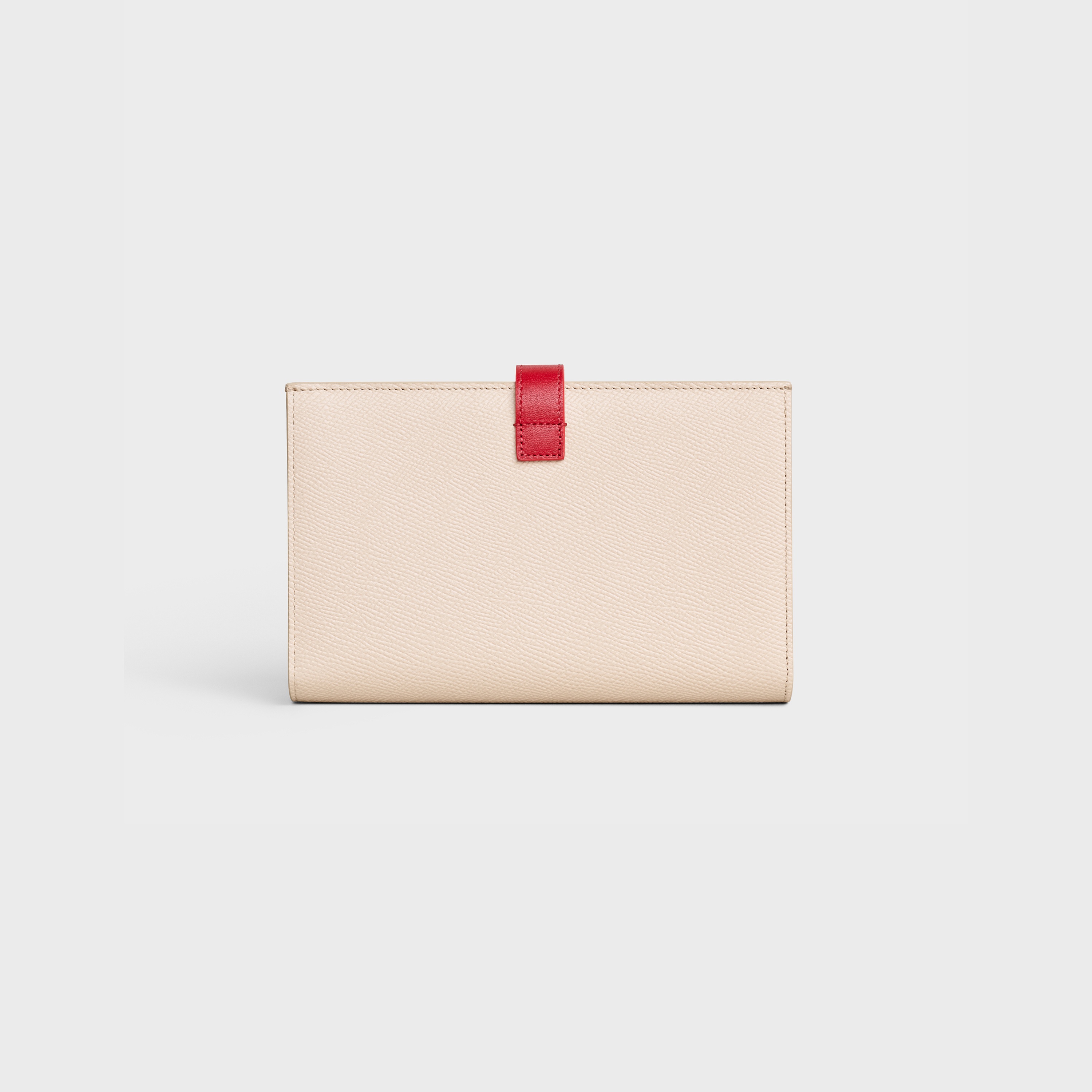 BICOLOUR LARGE STRAP WALLET IN GRAINED CALFSKIN - 3