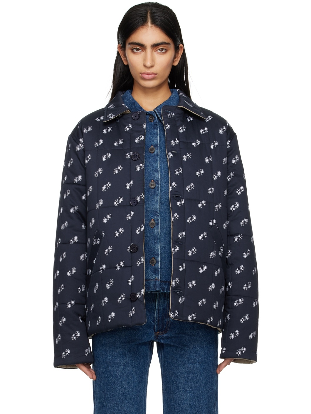 Navy Lenny Reversible Jacket - 1