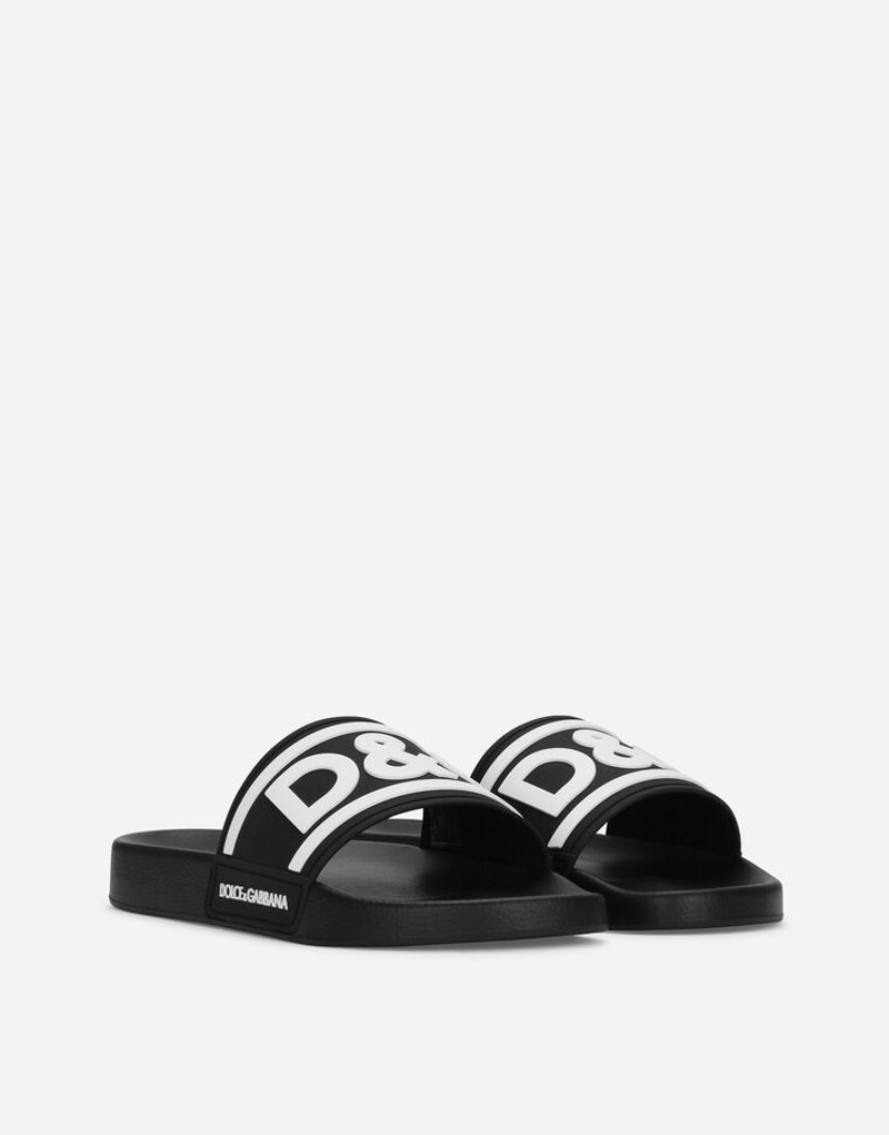 Dolce & Gabbana Rubber beachwear sliders with DG logo outlook