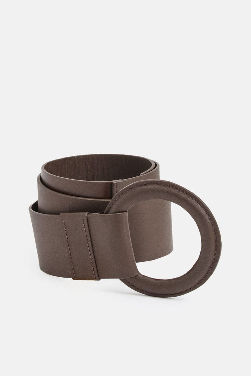 Leather Ring Detail Chunky Belt 3
