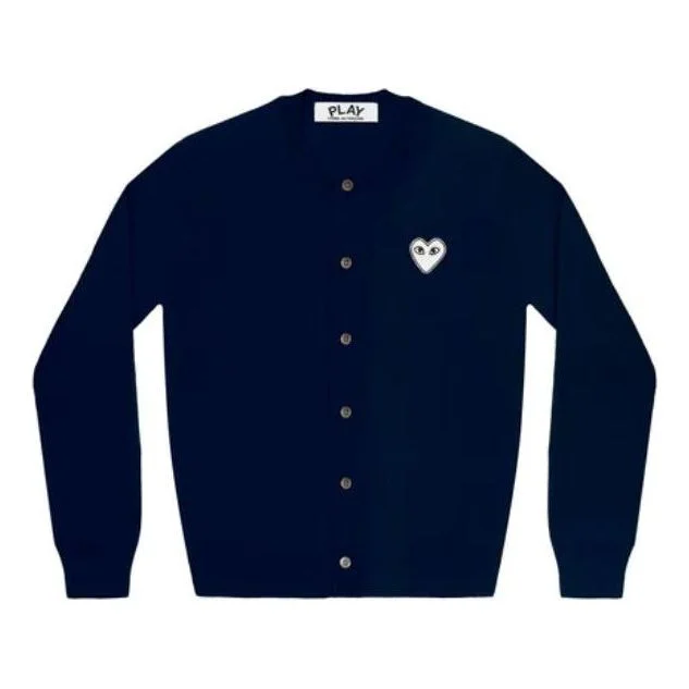 (WMNS) COMME des GARCONS PLAY Cardigan White heart 'Navy' AZ-N061-051-2 - 1