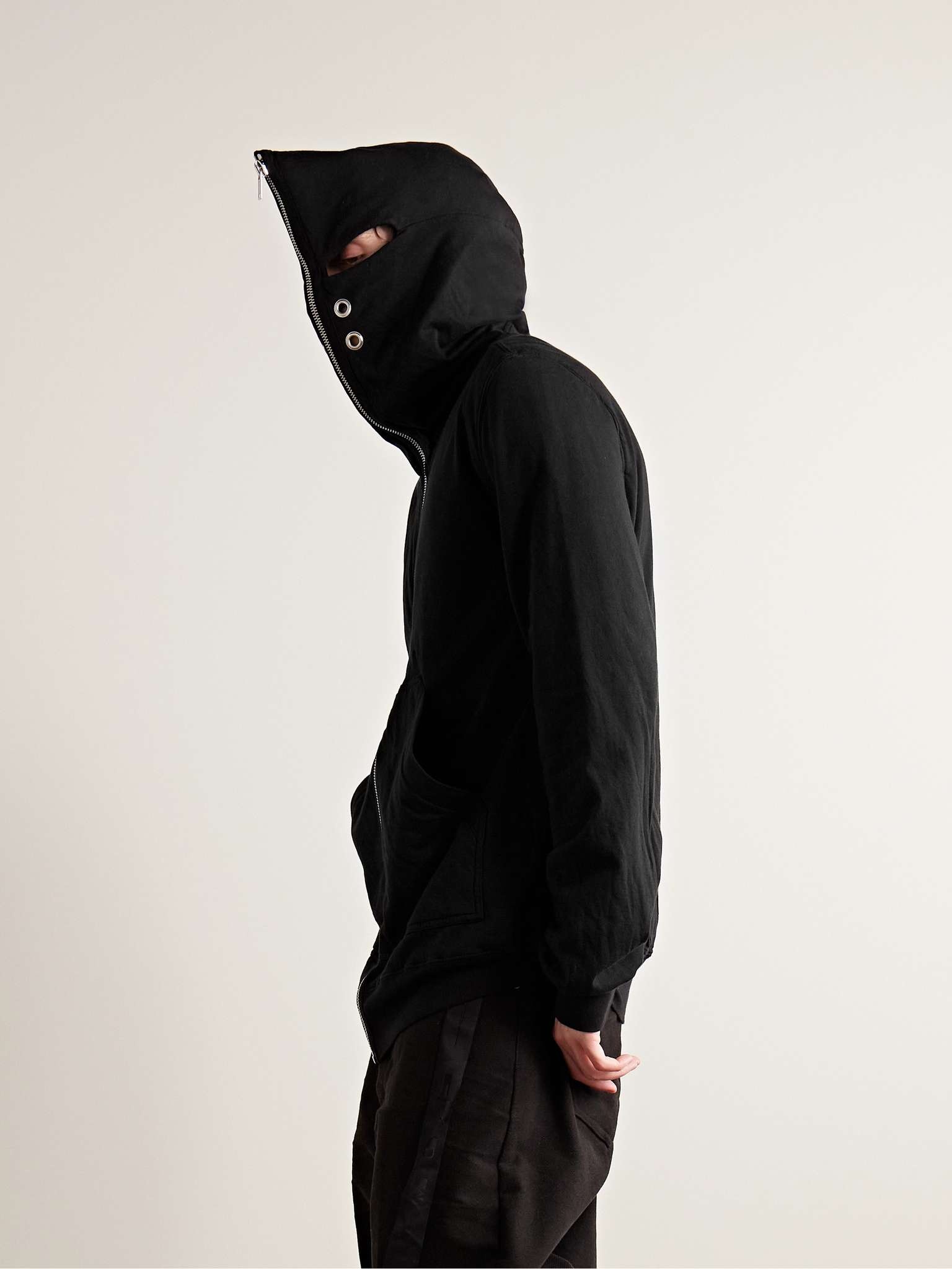 Slim-Fit Cutout Padded Cotton-Jersey Zip-Up Hoodie - 3