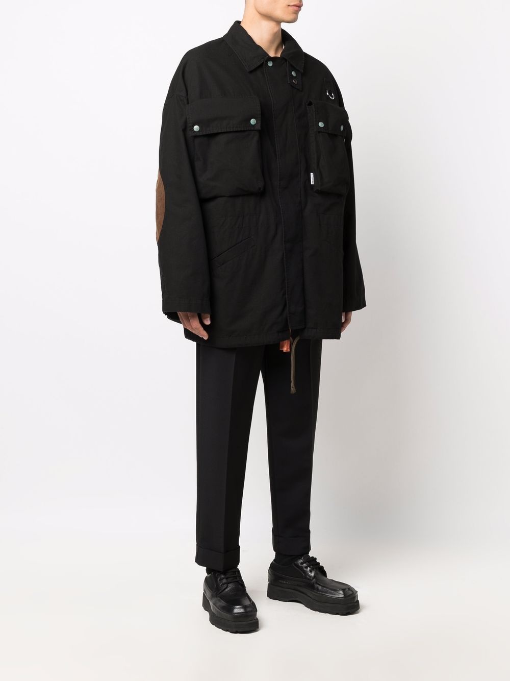 flap-pockets cotton windbreaker - 3