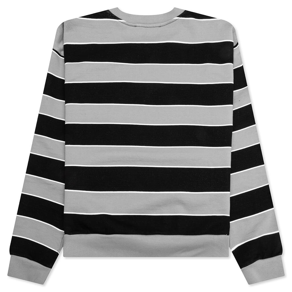 STRIPED MENDING LOGO SWEATSHIRT - BLACK - 2