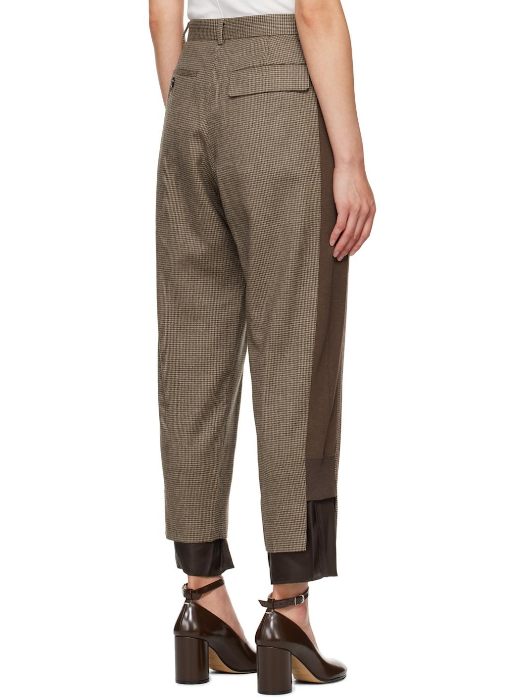 Brown Houndstooth Trousers - 3