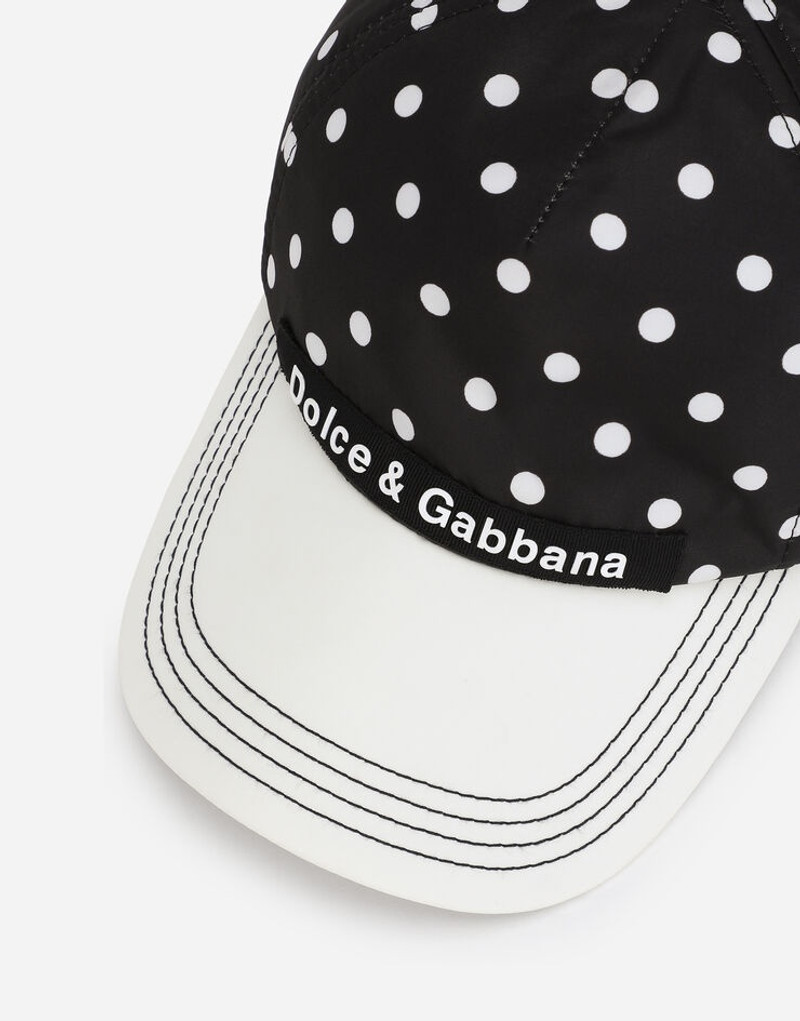 Nylon baseball hat with polka-dot print 3