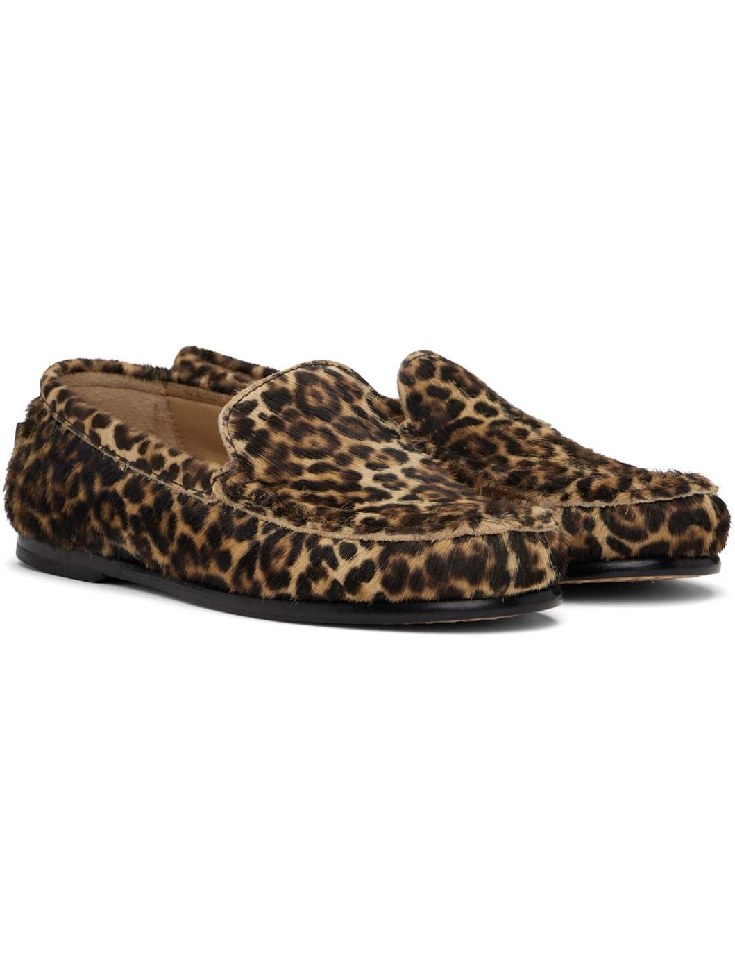 Black & Tan Swan Loafers - 4