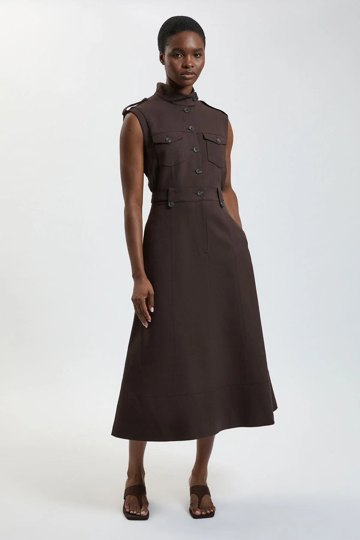 Herringbone Texture Utility Dress - 1