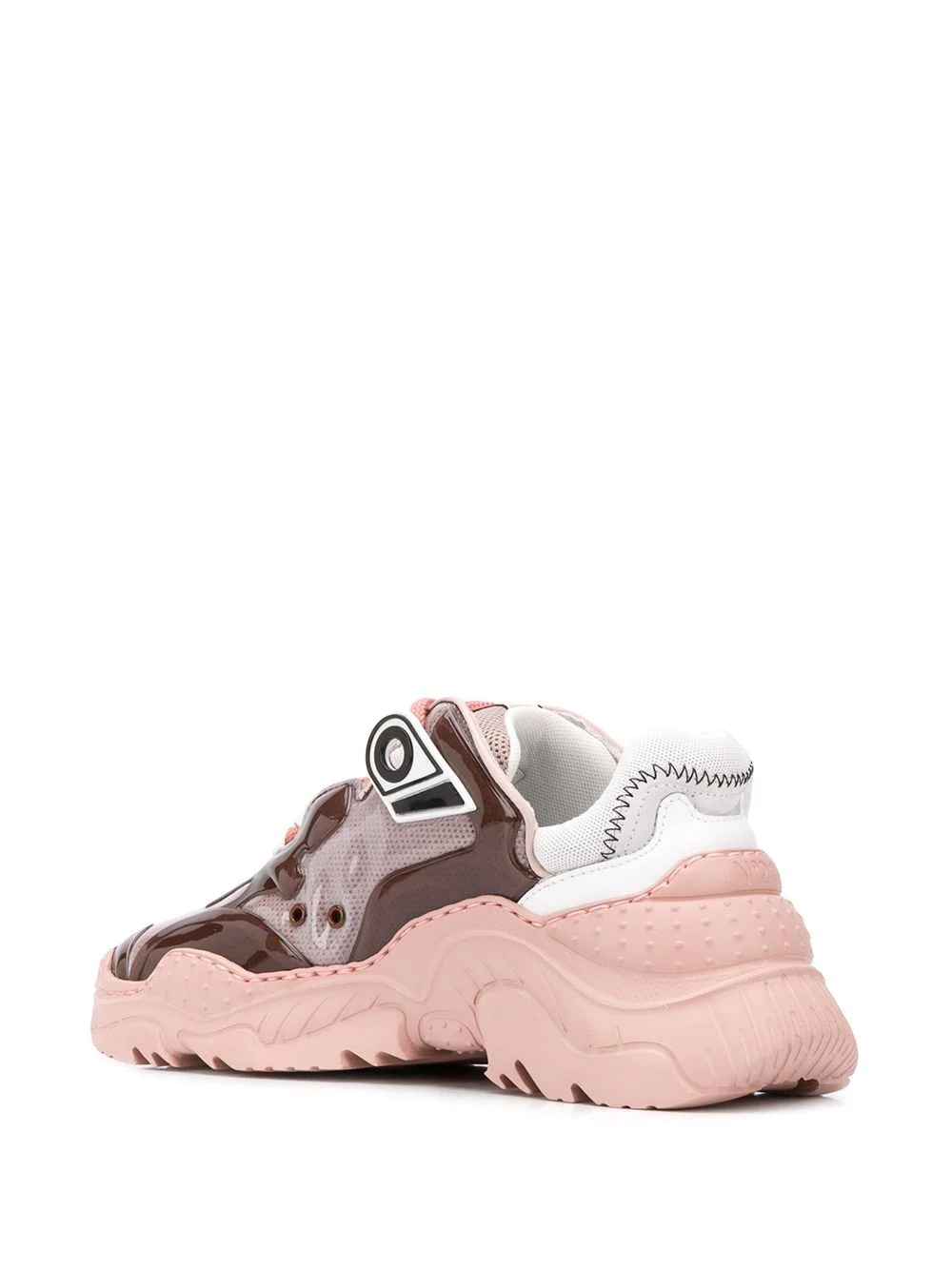 mesh panel low-top sneakers - 3